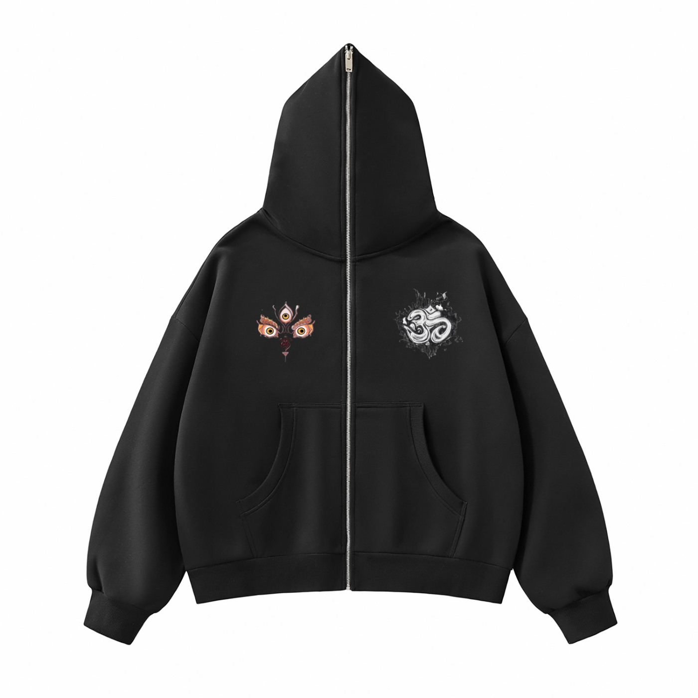 DEMON & GOD | Full-Zip Boxy Hoodie