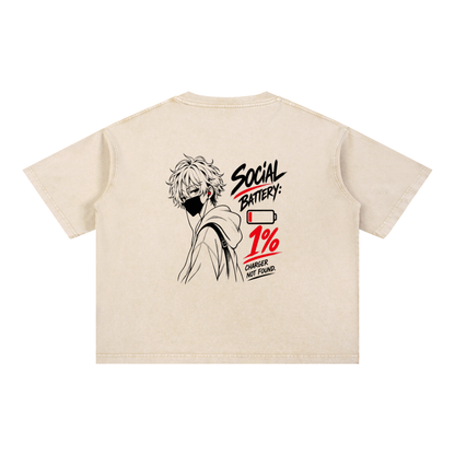 Mineral Wash Boxy Cotton T-Shirt