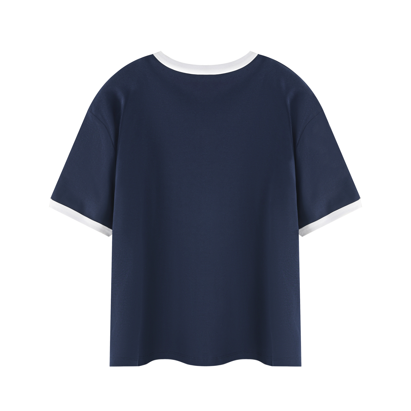 Contrast Edge Ribbed Crewneck T-Shirt