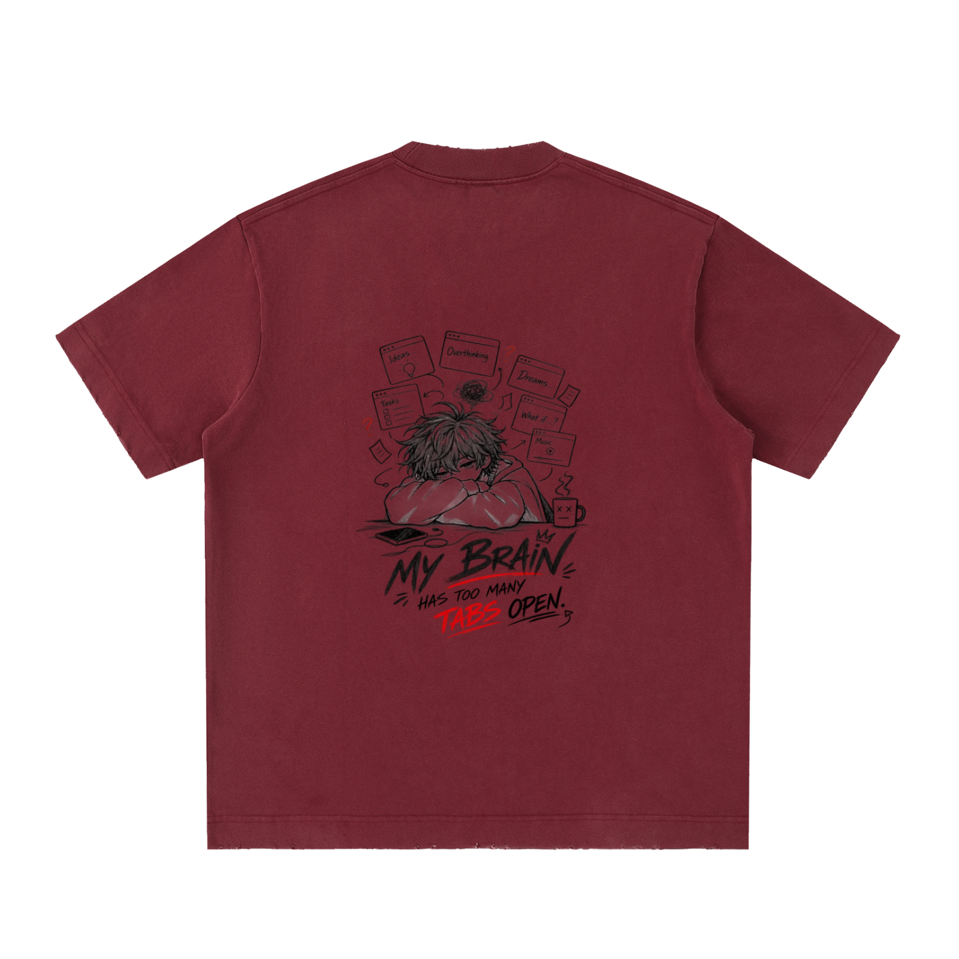 Heavyweight Vintage Washed Frayed T-Shirt