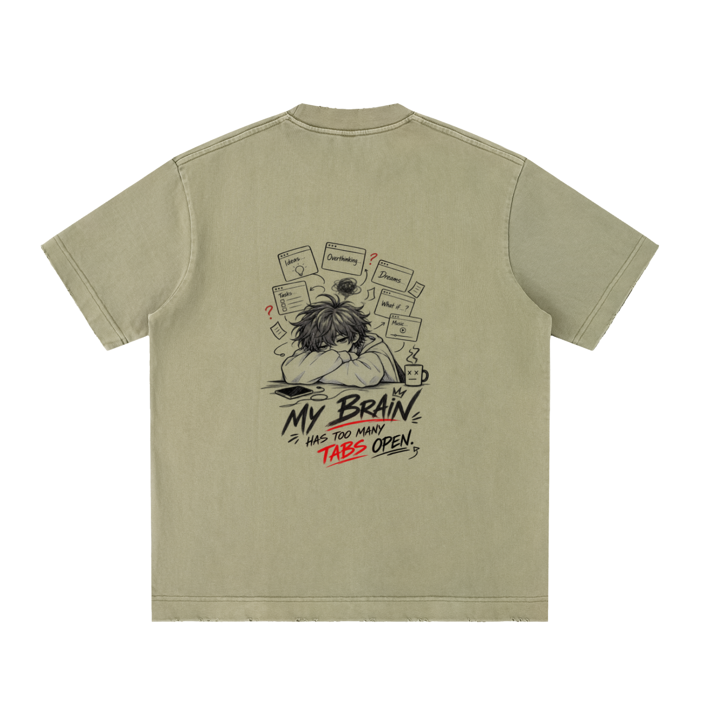 Heavyweight Vintage Washed Frayed T-Shirt