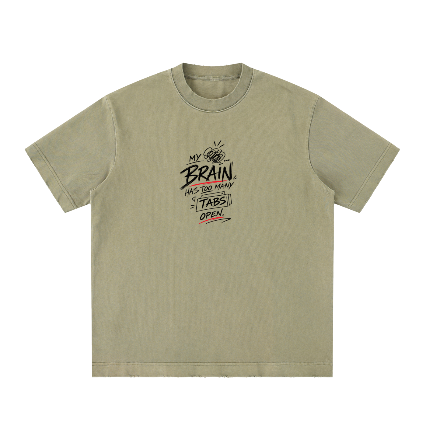 Heavyweight Vintage Washed Frayed T-Shirt