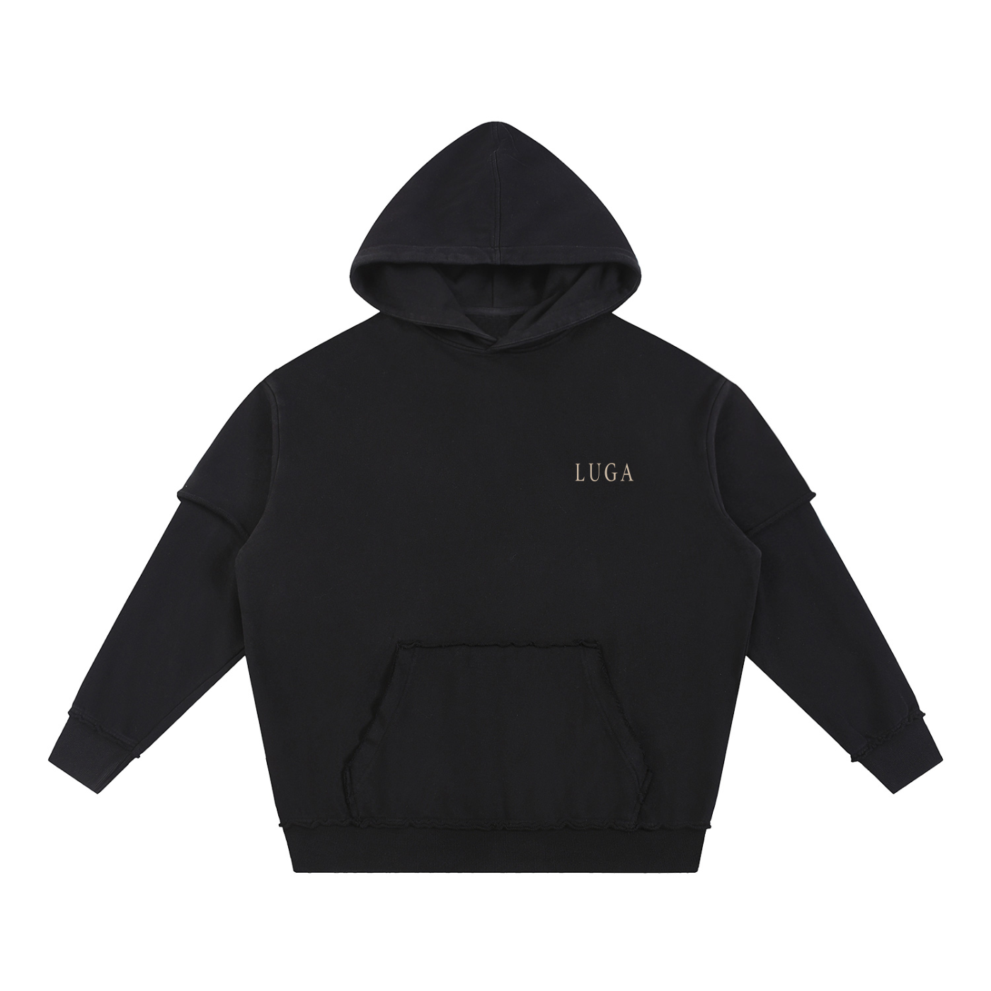 NOT EVERYTHING IS SEEN Washed Raw Edge Double Layered Hoodie