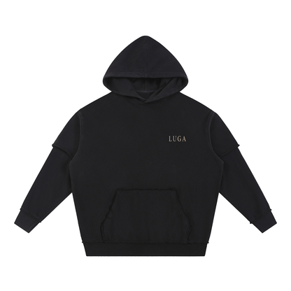 NOT EVERYTHING IS SEEN Washed Raw Edge Double Layered Hoodie
