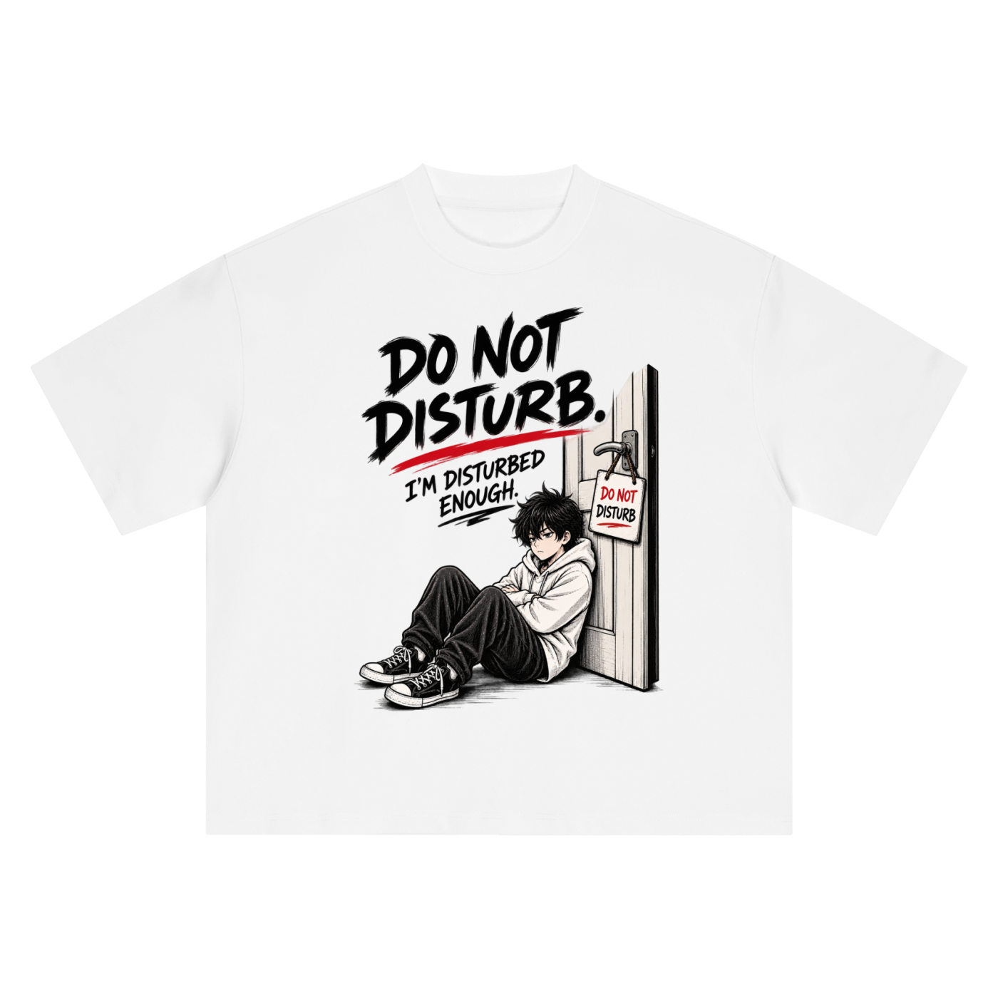 Dont distub printed oversized tshirt