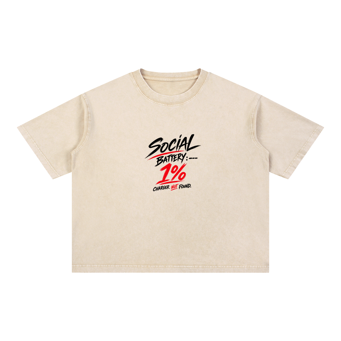 Mineral Wash Boxy Cotton T-Shirt