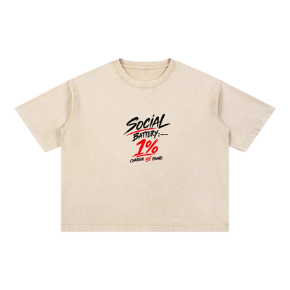 Mineral Wash Boxy Cotton T-Shirt