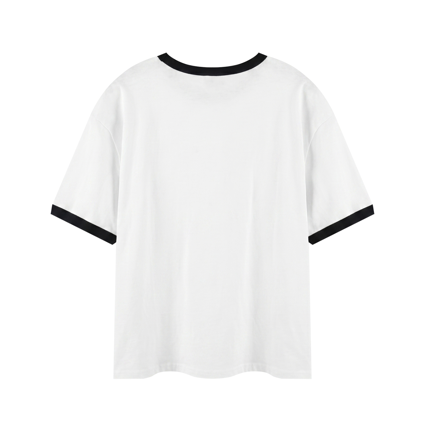 Contrast Edge Ribbed Crewneck T-Shirt