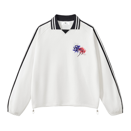 CONTRAST STRIPED | Collar Sweatshirt