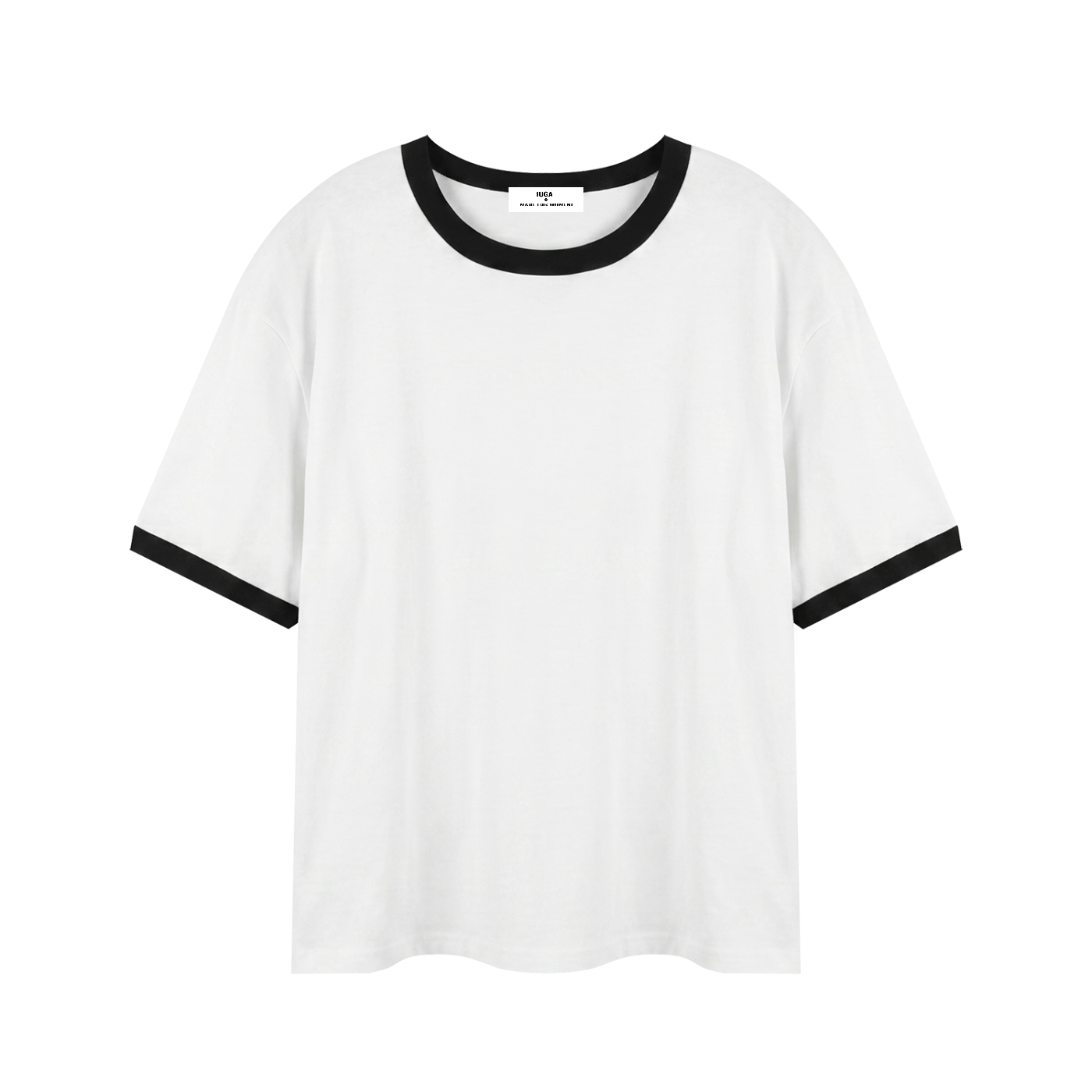 Contrast Edge Ribbed Crewneck T-Shirt