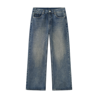 Men’s Vintage Wash Straight Leg Denim Jeans