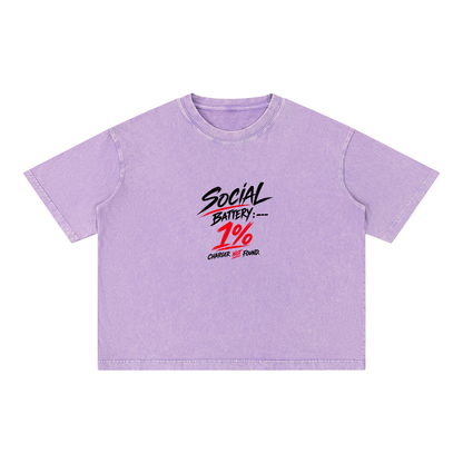 Mineral Wash Boxy Cotton T-Shirt
