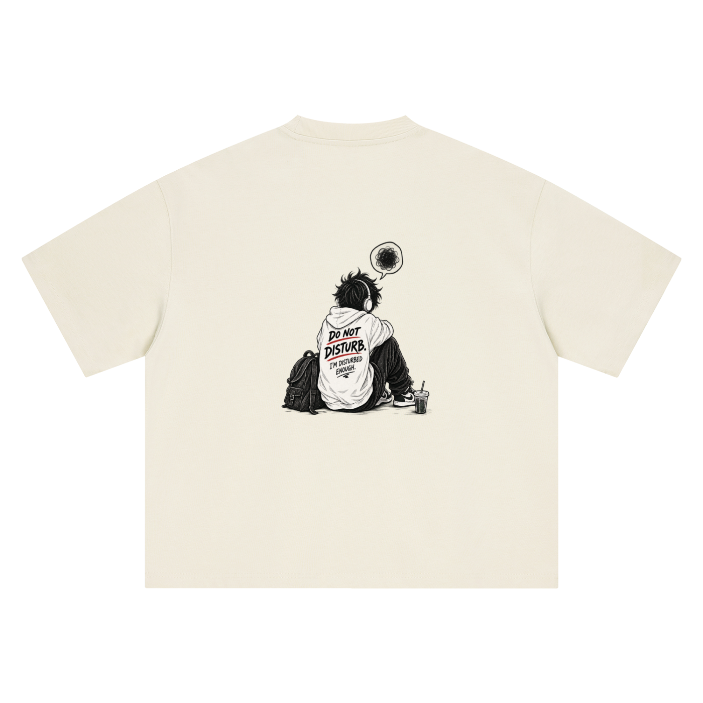Dont distub printed oversized tshirt