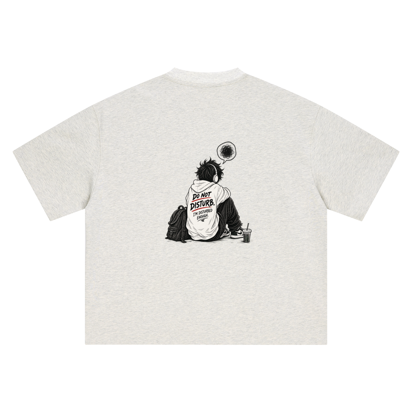 Dont distub printed oversized tshirt