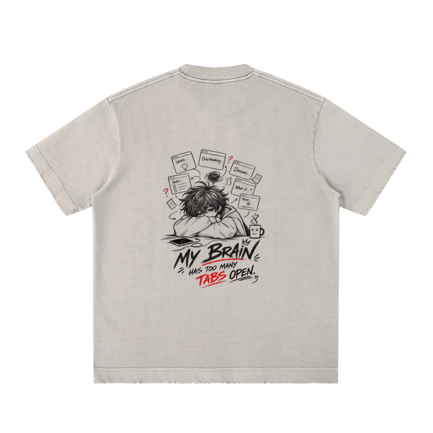 Heavyweight Vintage Washed Frayed T-Shirt