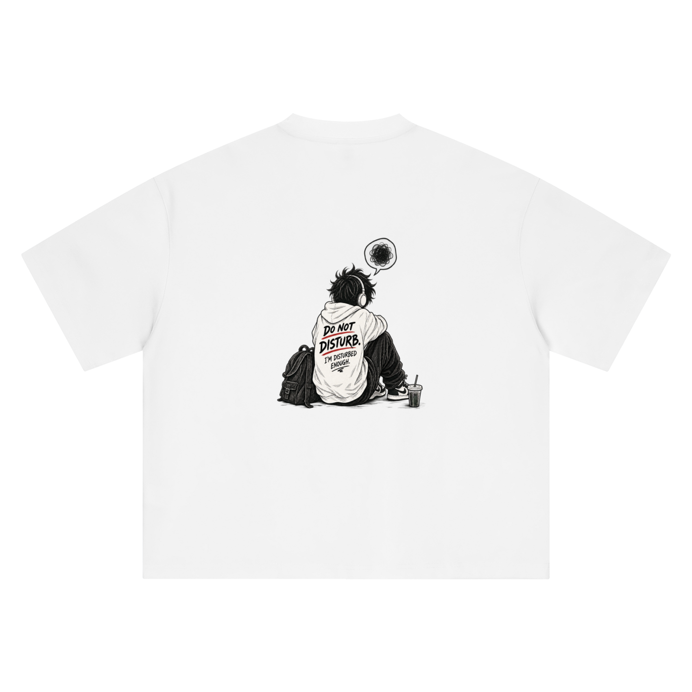 Dont distub printed oversized tshirt